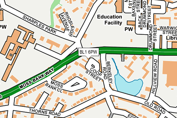 BL1 6PW map - OS OpenMap – Local (Ordnance Survey)