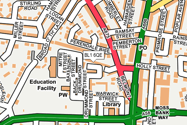BL1 6QE map - OS OpenMap – Local (Ordnance Survey) BL1 6QE map - OS OpenMap – Local (Ordnance Survey)