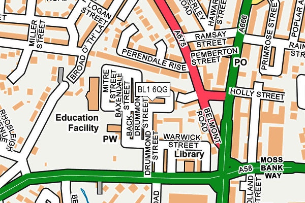 BL1 6QG map - OS OpenMap – Local (Ordnance Survey) BL1 6QG map - OS OpenMap – Local (Ordnance Survey)
