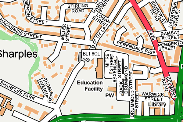 BL1 6QL map - OS OpenMap – Local (Ordnance Survey) BL1 6QL map - OS OpenMap – Local (Ordnance Survey)