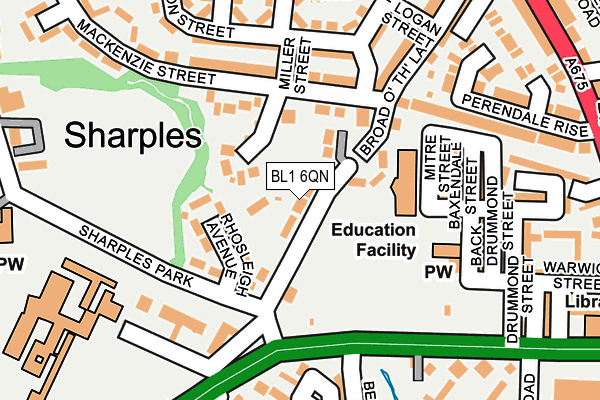 BL1 6QN map - OS OpenMap – Local (Ordnance Survey)