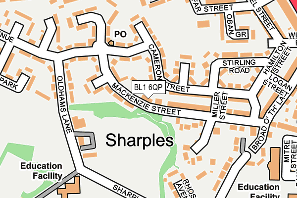 BL1 6QP map - OS OpenMap – Local (Ordnance Survey) BL1 6QP map - OS OpenMap – Local (Ordnance Survey)