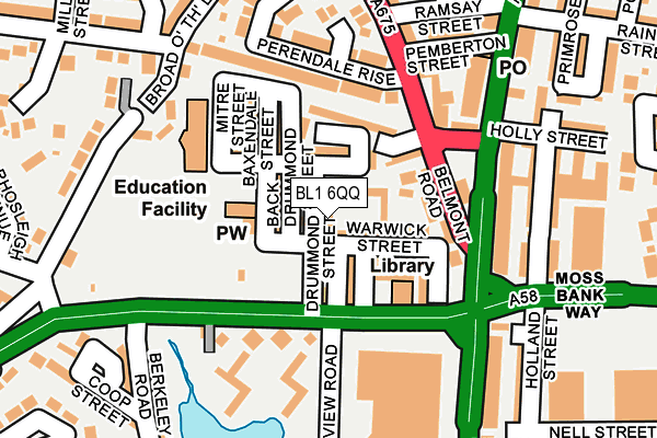 BL1 6QQ map - OS OpenMap – Local (Ordnance Survey) BL1 6QQ map - OS OpenMap – Local (Ordnance Survey)