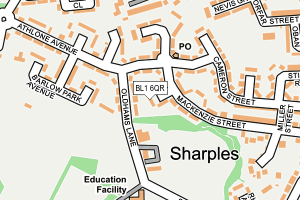 BL1 6QR map - OS OpenMap – Local (Ordnance Survey)