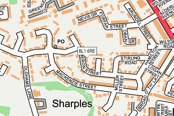 BL1 6RE map - OS OpenMap – Local (Ordnance Survey) BL1 6RE map - OS OpenMap – Local (Ordnance Survey)