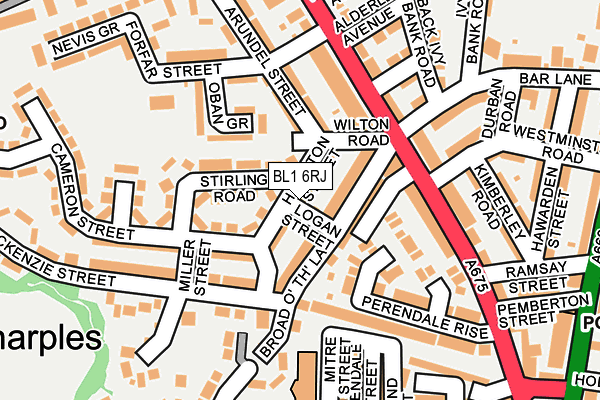 BL1 6RJ map - OS OpenMap – Local (Ordnance Survey) BL1 6RJ map - OS OpenMap – Local (Ordnance Survey)