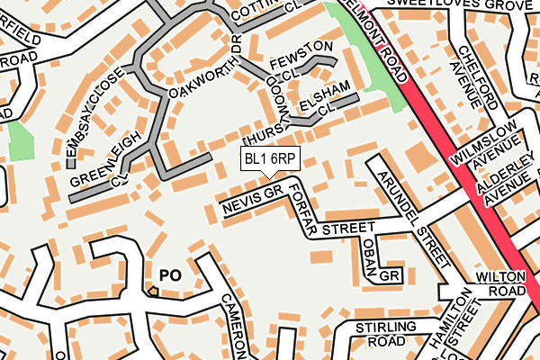 BL1 6RP map - OS OpenMap – Local (Ordnance Survey) BL1 6RP map - OS OpenMap – Local (Ordnance Survey)
