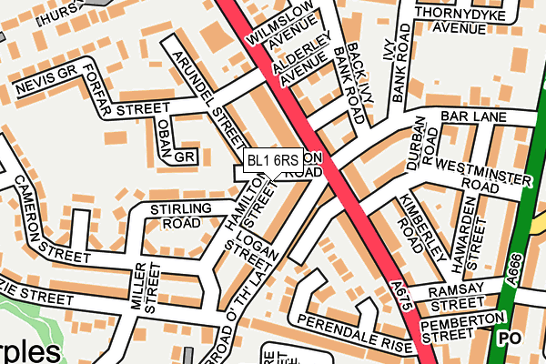 BL1 6RS map - OS OpenMap – Local (Ordnance Survey) BL1 6RS map - OS OpenMap – Local (Ordnance Survey)