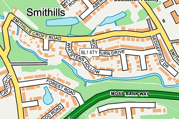 BL1 6TY map - OS OpenMap – Local (Ordnance Survey) BL1 6TY map - OS OpenMap – Local (Ordnance Survey)