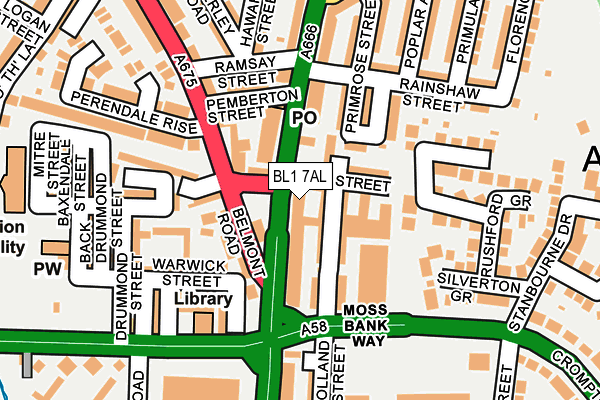 BL1 7AL map - OS OpenMap – Local (Ordnance Survey)