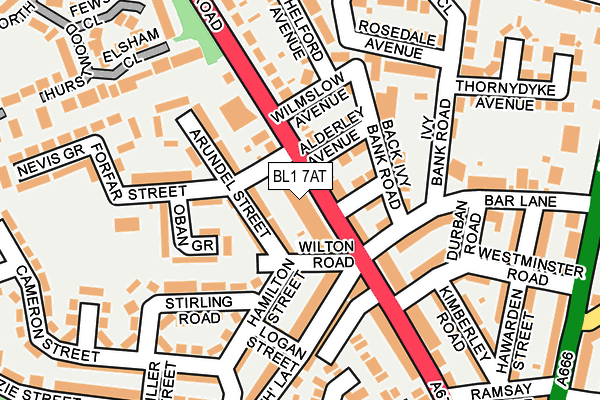 BL1 7AT map - OS OpenMap – Local (Ordnance Survey) BL1 7AT map - OS OpenMap – Local (Ordnance Survey)