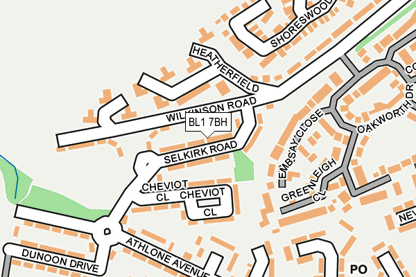 BL1 7BH map - OS OpenMap – Local (Ordnance Survey) BL1 7BH map - OS OpenMap – Local (Ordnance Survey)