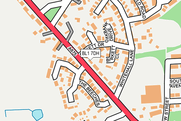 BL1 7DH map - OS OpenMap – Local (Ordnance Survey) BL1 7DH map - OS OpenMap – Local (Ordnance Survey)