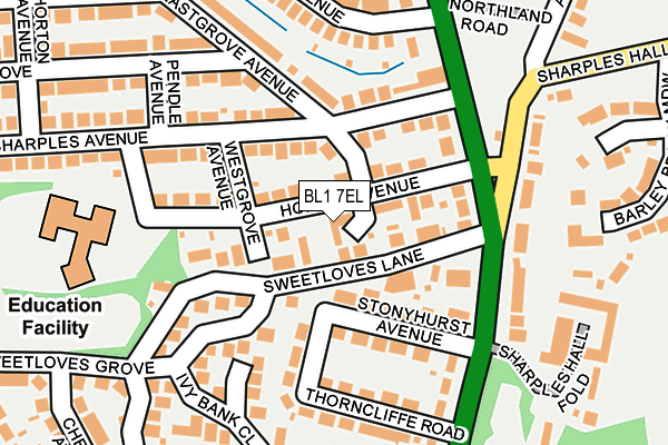 BL1 7EL map - OS OpenMap – Local (Ordnance Survey) BL1 7EL map - OS OpenMap – Local (Ordnance Survey)