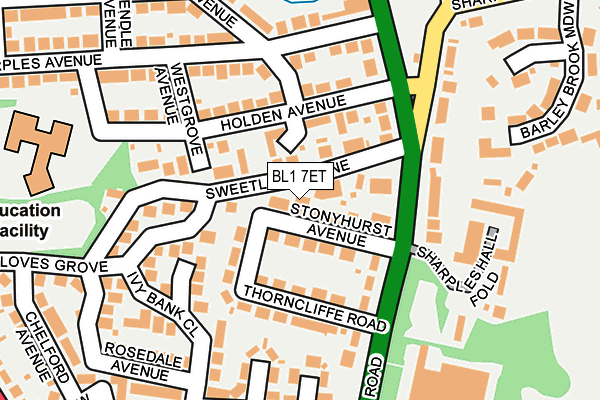 BL1 7ET map - OS OpenMap – Local (Ordnance Survey) BL1 7ET map - OS OpenMap – Local (Ordnance Survey)