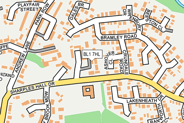 BL1 7HL map - OS OpenMap – Local (Ordnance Survey) BL1 7HL map - OS OpenMap – Local (Ordnance Survey)