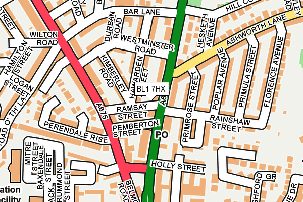 BL1 7HX map - OS OpenMap – Local (Ordnance Survey) BL1 7HX map - OS OpenMap – Local (Ordnance Survey)