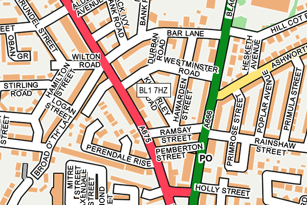 BL1 7HZ map - OS OpenMap – Local (Ordnance Survey) BL1 7HZ map - OS OpenMap – Local (Ordnance Survey)