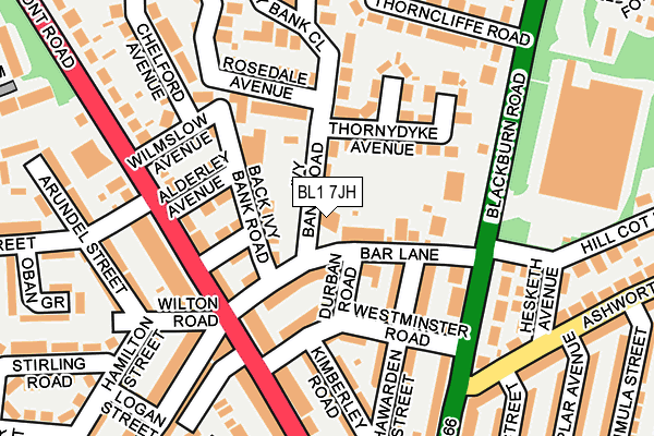 BL1 7JH map - OS OpenMap – Local (Ordnance Survey)