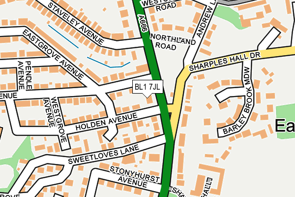 BL1 7JL map - OS OpenMap – Local (Ordnance Survey) BL1 7JL map - OS OpenMap – Local (Ordnance Survey)
