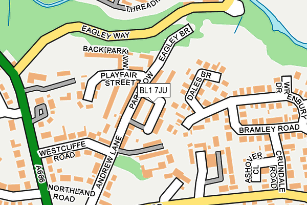 BL1 7JU map - OS OpenMap – Local (Ordnance Survey) BL1 7JU map - OS OpenMap – Local (Ordnance Survey)