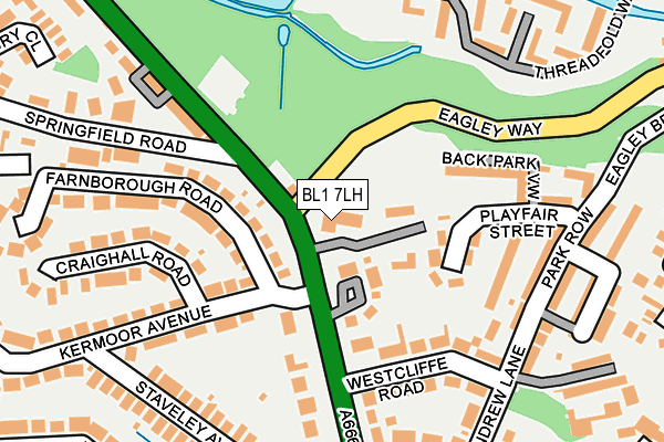 BL1 7LH map - OS OpenMap – Local (Ordnance Survey) BL1 7LH map - OS OpenMap – Local (Ordnance Survey)
