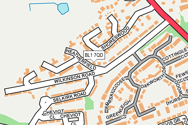 BL1 7QD map - OS OpenMap – Local (Ordnance Survey) BL1 7QD map - OS OpenMap – Local (Ordnance Survey)
