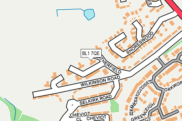 BL1 7QE map - OS OpenMap – Local (Ordnance Survey) BL1 7QE map - OS OpenMap – Local (Ordnance Survey)