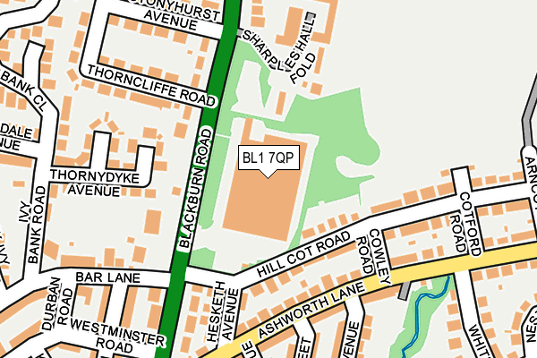 BL1 7QP map - OS OpenMap – Local (Ordnance Survey) BL1 7QP map - OS OpenMap – Local (Ordnance Survey)
