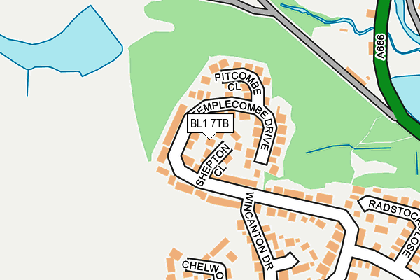 BL1 7TB map - OS OpenMap – Local (Ordnance Survey)