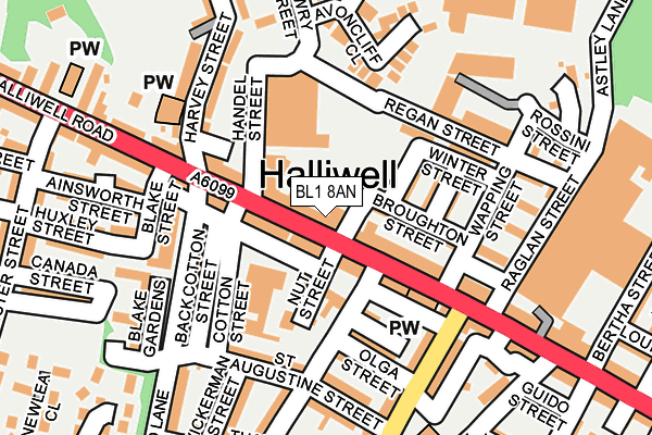 BL1 8AN map - OS OpenMap – Local (Ordnance Survey) BL1 8AN map - OS OpenMap – Local (Ordnance Survey)