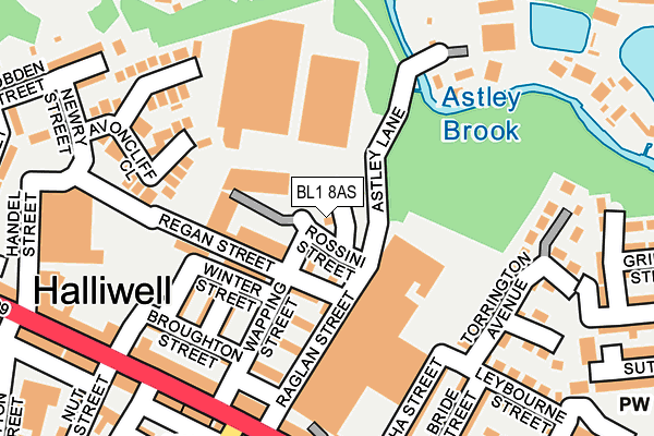 BL1 8AS map - OS OpenMap – Local (Ordnance Survey) BL1 8AS map - OS OpenMap – Local (Ordnance Survey)