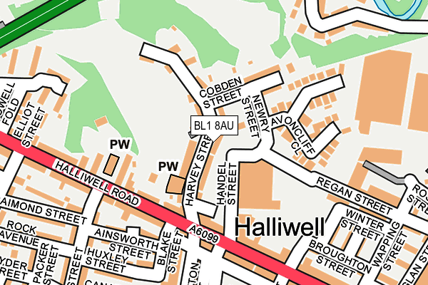 BL1 8AU map - OS OpenMap – Local (Ordnance Survey) BL1 8AU map - OS OpenMap – Local (Ordnance Survey)