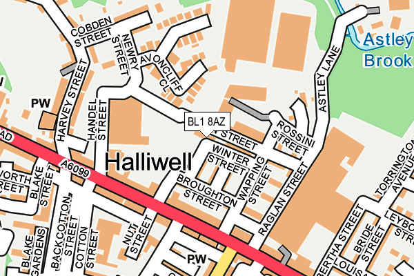BL1 8AZ map - OS OpenMap – Local (Ordnance Survey)