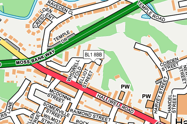 BL1 8BB map - OS OpenMap – Local (Ordnance Survey)