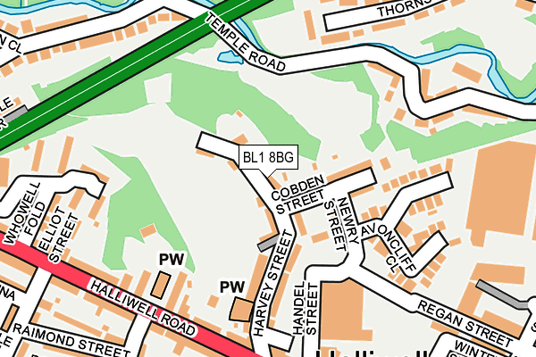 BL1 8BG map - OS OpenMap – Local (Ordnance Survey)
