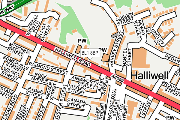 BL1 8BP map - OS OpenMap – Local (Ordnance Survey) BL1 8BP map - OS OpenMap – Local (Ordnance Survey)