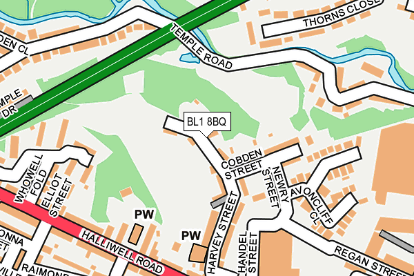 BL1 8BQ map - OS OpenMap – Local (Ordnance Survey) BL1 8BQ map - OS OpenMap – Local (Ordnance Survey)
