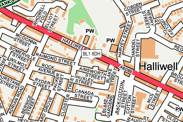 BL1 8DH map - OS OpenMap – Local (Ordnance Survey) BL1 8DH map - OS OpenMap – Local (Ordnance Survey)