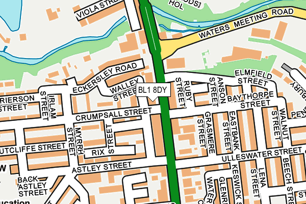 BL1 8DY map - OS OpenMap – Local (Ordnance Survey) BL1 8DY map - OS OpenMap – Local (Ordnance Survey)