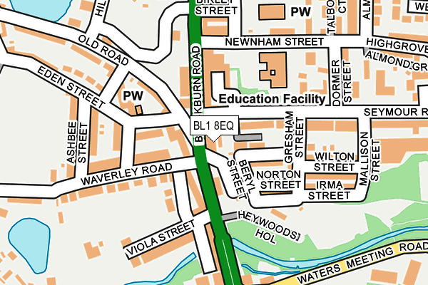 BL1 8EQ map - OS OpenMap – Local (Ordnance Survey) BL1 8EQ map - OS OpenMap – Local (Ordnance Survey)