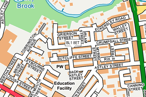 BL1 8ET map - OS OpenMap – Local (Ordnance Survey) BL1 8ET map - OS OpenMap – Local (Ordnance Survey)