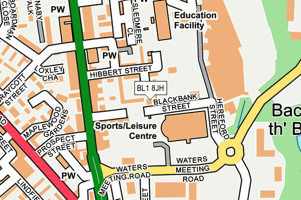 BL1 8JH map - OS OpenMap – Local (Ordnance Survey) BL1 8JH map - OS OpenMap – Local (Ordnance Survey)
