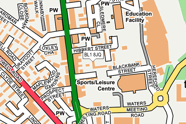 BL1 8JQ map - OS OpenMap – Local (Ordnance Survey) BL1 8JQ map - OS OpenMap – Local (Ordnance Survey)