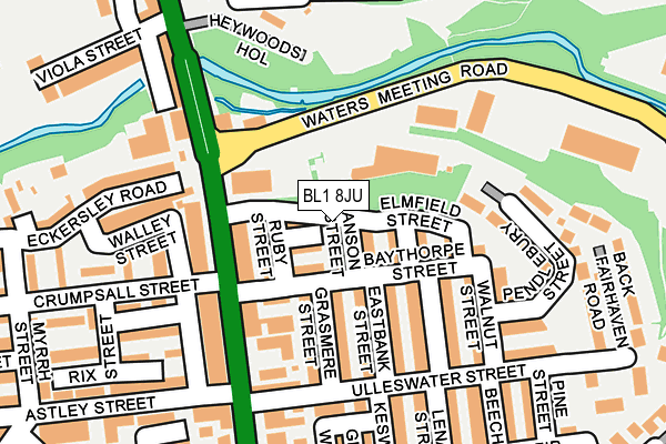 BL1 8JU map - OS OpenMap – Local (Ordnance Survey) BL1 8JU map - OS OpenMap – Local (Ordnance Survey)