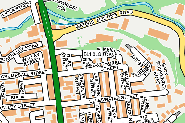 BL1 8LG map - OS OpenMap – Local (Ordnance Survey) BL1 8LG map - OS OpenMap – Local (Ordnance Survey)