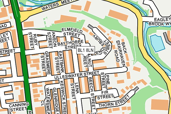 BL1 8LN map - OS OpenMap – Local (Ordnance Survey) BL1 8LN map - OS OpenMap – Local (Ordnance Survey)