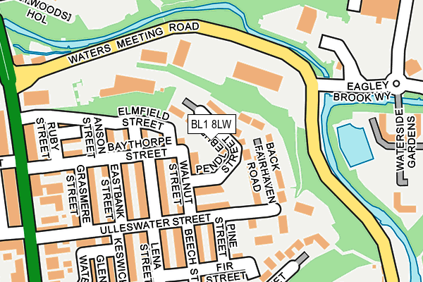 BL1 8LW map - OS OpenMap – Local (Ordnance Survey) BL1 8LW map - OS OpenMap – Local (Ordnance Survey)