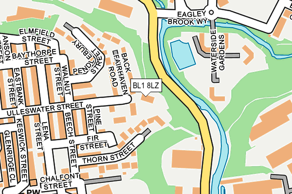 BL1 8LZ map - OS OpenMap – Local (Ordnance Survey) BL1 8LZ map - OS OpenMap – Local (Ordnance Survey)