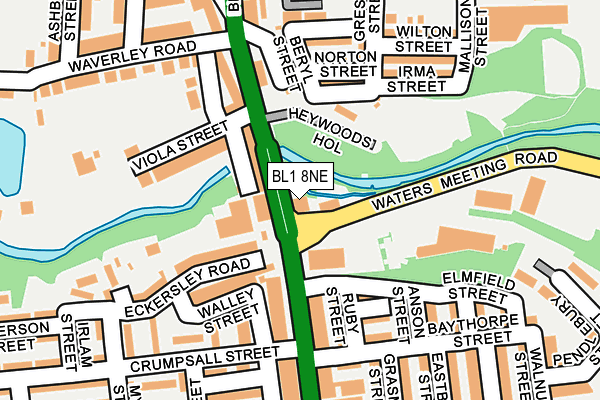 BL1 8NE map - OS OpenMap – Local (Ordnance Survey) BL1 8NE map - OS OpenMap – Local (Ordnance Survey)